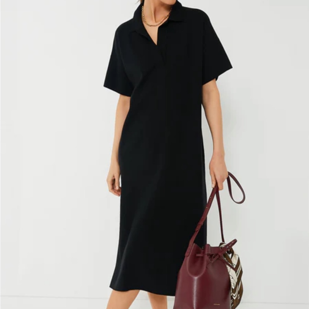 Tuckernuck - Black Channing Polo Midi Dress size L